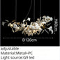 DecorBites™ Leaf Branch Ceramic Chandelier | Modern Golden Lighting Fixture for Living Room