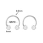 2pcs Stainless Steel Crystal CZ Tragus Piercing Helix Studs Earrings