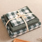 DecorBites™ Japanese Grid Print Bed Set in Washed Cotton for Summer Comfort