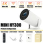 HY300 Smart Mini Projector Wireless Bluetooth Android11.0Support1080P 4kDual Wireless Bluetooth5.4Indoor portable projector