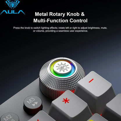AULA F2088Air Tri-mode Mechanical Keyboard and Mouse Combo Wireless Bluetooth 2.4G Wired RGB Backlit Hot-Swappable Gaming Keyboa