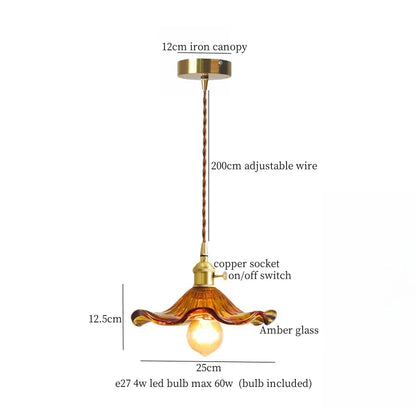 DecorBites™ Glass LED Hanging Lamp | Minimalist Copper Pendant Light