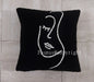 DecorBites™ Lambswool Face Cushion Cover 45x45 Beige White Abstract Art Pillowcase