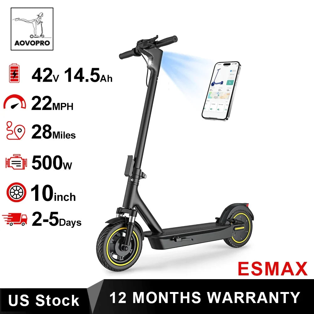 Aovopro Esmax Electric Scooter 500W 22mph Adult APP Smart Scooter