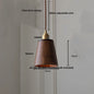 DecorBites™ Glass LED Pendant Lamp Walnut Wood Brass Hanging Lights