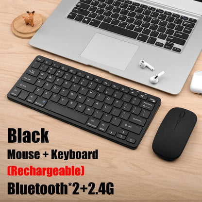 2.4G Wireless Keyboard Mouse Set Bluetooth 5.0 Keyboard Mouse Combo 3 modes Mini Keyboard Mouse For Laptop PC Accessories