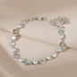 925 Silver Plated Cubic Zirconia Four Leaf Clover Bracelet for Women