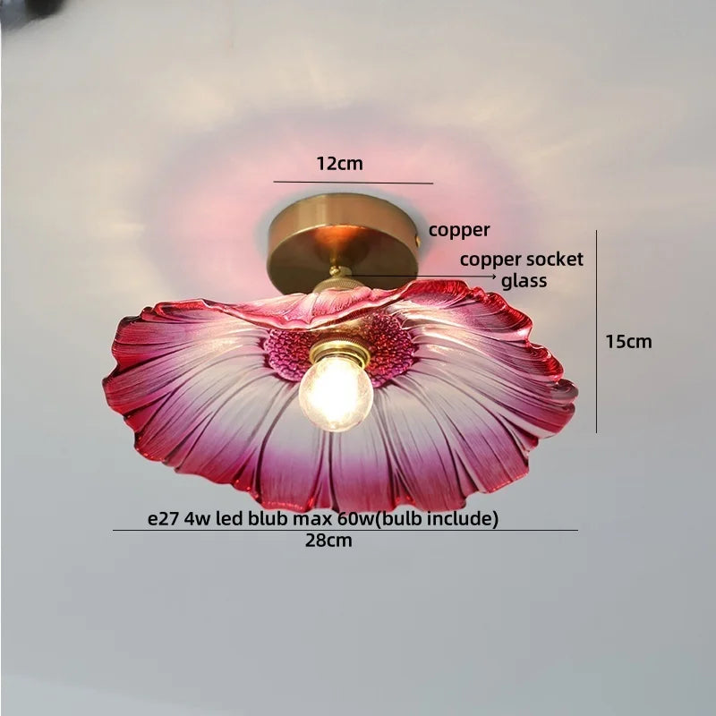 DecorBites™ Glass LED Ceiling Light for Living Room, Modern Copper Canopy, Nordic Style Fixtures