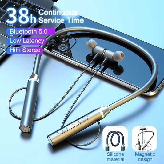 Wireless Headphones Bluetooth 5.0 Neckband Earphones HiFi 9D Stereo Sports Headset Waterproof Magnetic Earbuds For iPhone Xiaomi