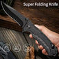 Outdoor portable folding knife - Multi-purpose high-hardness stainless steel wilderness survival knife