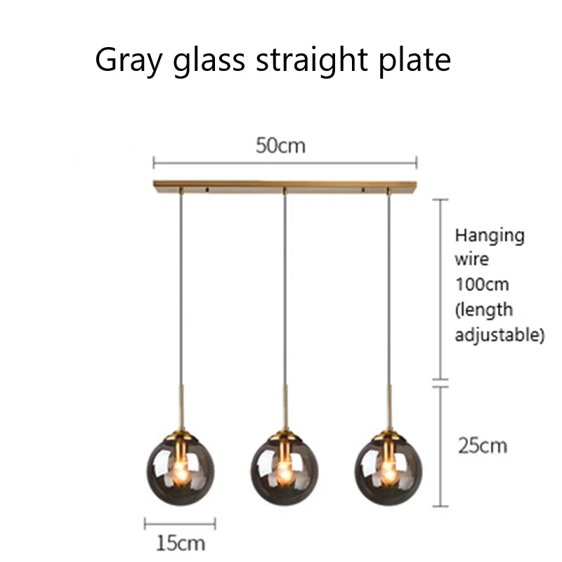 DecorBites™ Glass Pendant Lights: Modern LED Hanging Lamp for Home Lighting Fixtures