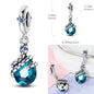 Charms Bead 925 Sterling Silver Pink Butterfly Luminous Firefly Dangle