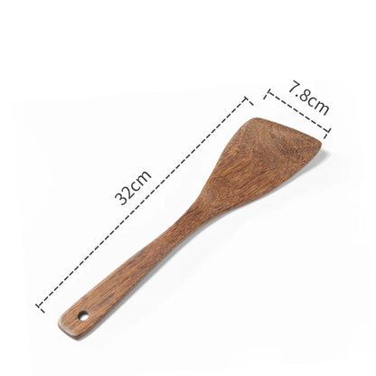 DecorBites™ Kitchen Utensils Set: Non-Stick Cookware with Wooden Handles
