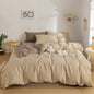 DecorBites™ Japanese Grid Print Bedding Set for All Seasons, Queen/King Size Quilt Cover