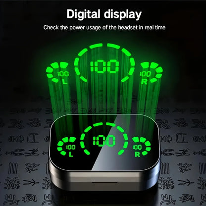 Original YD03 TWS Earphone Flashlight Wireless Headset 9D Noise Reduction 5.2 Bluetooth Headphone LED Display Touch Control Gift
