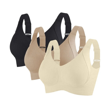 3pcs/set Women's Push-Up Bra Non-Wire Lift Bra Seamless Underwear