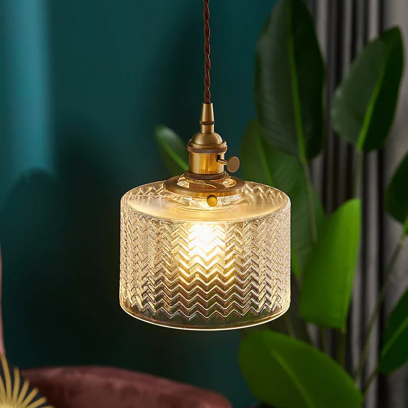 DecorBites™ Green Glass LED Pendant Lights for Indoor Lighting in Home, Living Room, Bar & Coffee