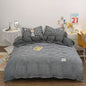DecorBites™ Japanese Grid Print Bedding Set for All Seasons, Queen/King Size Quilt Cover
