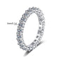 5mm D Color Moissanite Row Ring 925 Sterling Silver Diamond Wedding