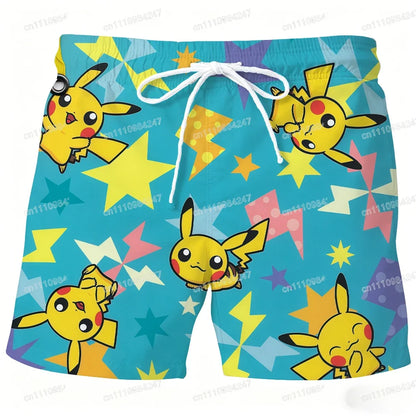 Summer Psyduck Beach Shorts Pokemon Cartoon Quick Dry Board Shorts
