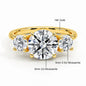 3 Stone D Color Moissanite Diamond Ring 14K Gold Engagement Wedding