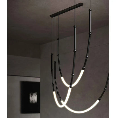 DecorBites™ Linear Creative Chandelier: Nordic LTalian Designer, Modern Lighting for Living Room, Lobby, Bedroom, Restaurant