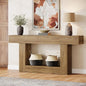 Tribesigns 63" Console Table, Farmhouse 2-Tier Entryway Table with U-Shaped Base, Narrow Long Wood Sofa Table Behind Couch Table