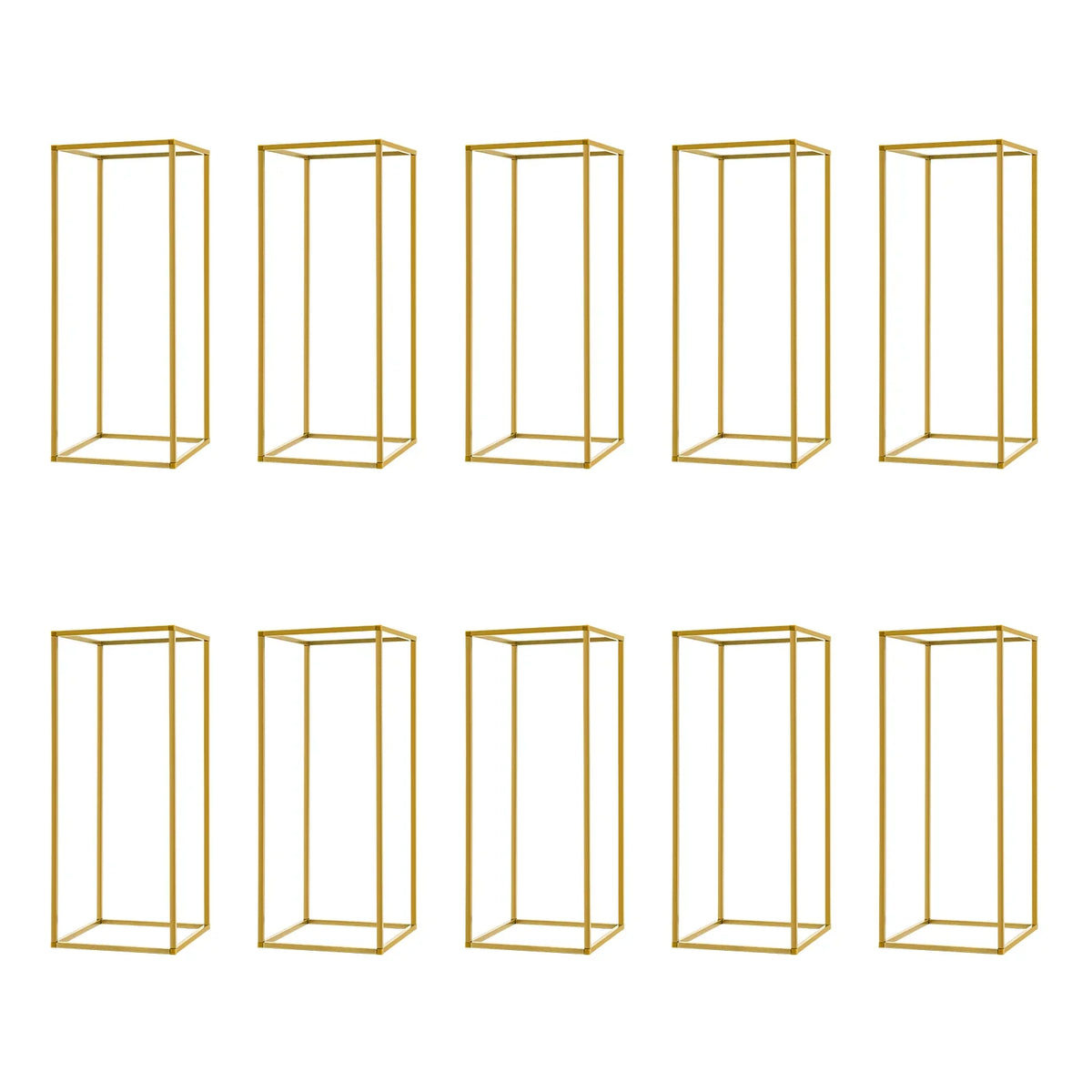 10Pcs Wedding Flower Stand Set 23.62"H Gold Metal Column Rack Wedding Party Prop Decor Balloon Display Holder Flower Vase Pillar