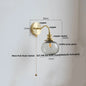 DecorBites™ Green Class Ball LED Wall Light Fixture, Copper Socket, Pull Chain Switch