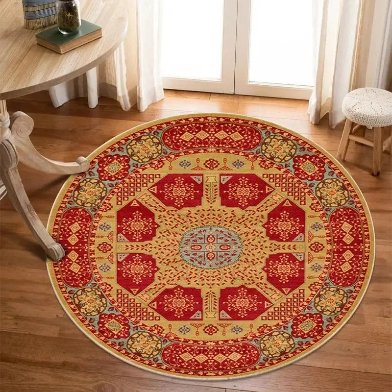 Bohemia Luxury Pattern Persian Round Carpet Washable Decoration Home