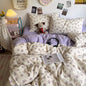 DecorBites™ Korean Floral Print Single Duvet Cover: Sweet Comfort, All Seasons, Skin-Friendly