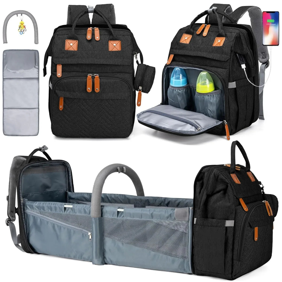 Baby Diaper Bags with Changing Station, Waterproof Large Capacity