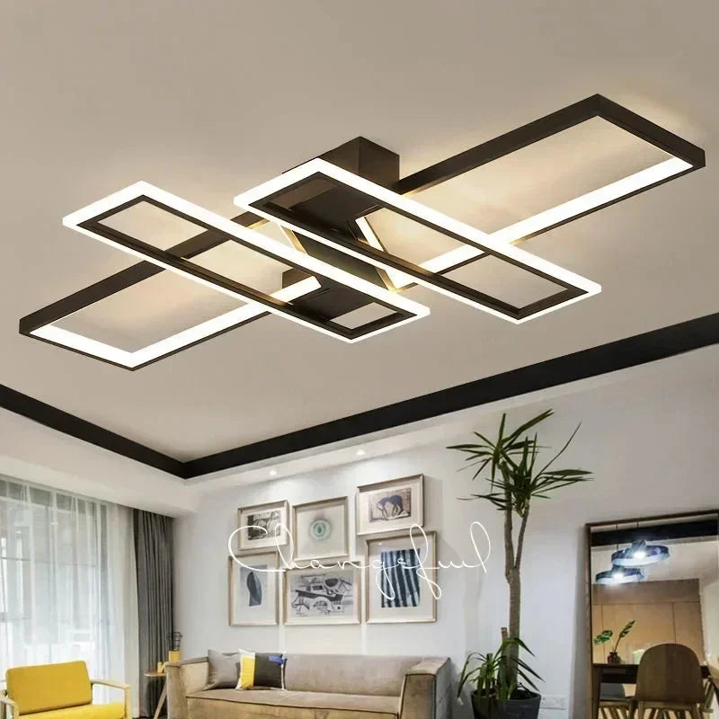 DecorBites™ LED Chandeliers with Remote Control - Black Lustre Ceiling Lamp for Home