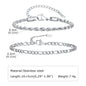 1/2/3pcs Chain Bracelet for, Stainless Steel Twisted Rope Cuban Chain