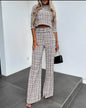 Casual Long Sleeve Shirt Pants Set Office Lady Spring Autumn Fashion
