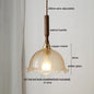 DecorBites™ Green Glass LED Pendent Lamps, Walnut Copper Modern Hanging Light Fixtures