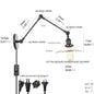 DecorBites™ Industrial Loft Swing Arm Wall Sconce Clear Glass Pull Chain Switch Bedside Lamp