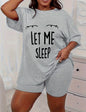 Summer Womens Sleepwear Set T Shirt Shorts Oversized Comfortable Home Outfit