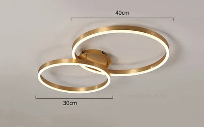 DecorBites™ Golden Coffee LED Ceiling Light with Acrylic Lampshade for Creative Living Room Fixtures