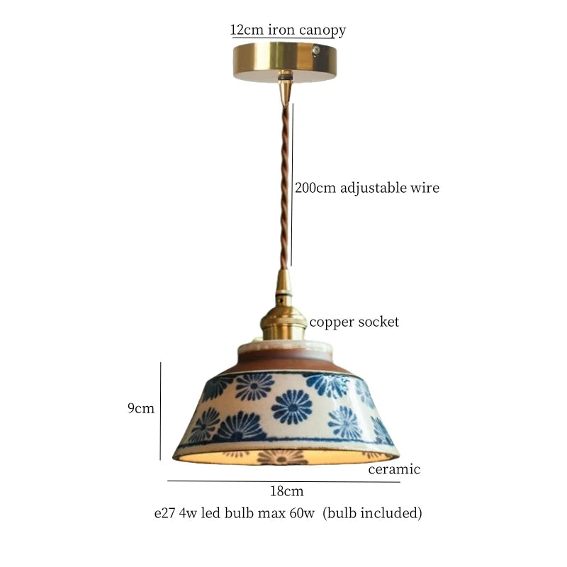 DecorBites™ Lotus Flower Ceramic LED Pendant Lampshade for Home Decor