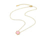 14K Gold Plated Stainless Steel Necklace Woman Five Leaf Petals Double