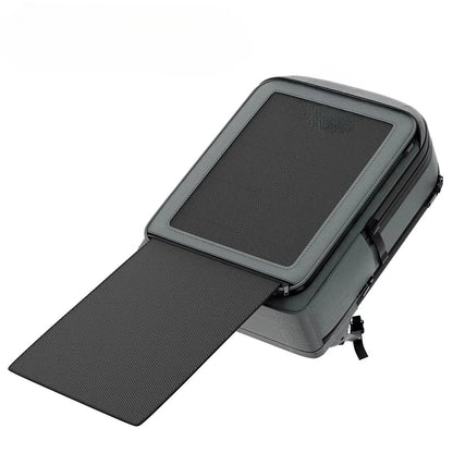 Custom waterproof solar backpack with 30W solar panel, capacity 20-35L, USB-A+C output, suitable for hiking, camping, traveling