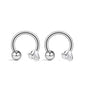 2pcs Stainless Steel Crystal CZ Tragus Piercing Helix Studs Earrings