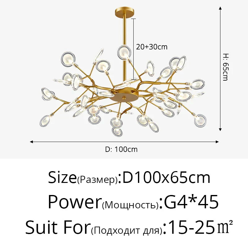 DecorBites™ LED Firefly Chandelier: Modern Nordic Ceiling Lights for Luxury Home Decor