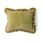 DecorBites™ Luxe Chenille Ruffled Green Lumbar Pillow Cover 35x45