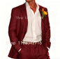 Beige Linen Men Suits 2 Pieces Beach Wedding American Style Jacket