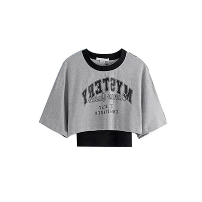 Summer New Korean Style Short Sleeved T-Shirt Top Ink Retro Printed