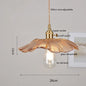 DecorBites™ Green Glass LED Pendant Lamp with Copper Wood Handle for Modern Nordic Home Decor