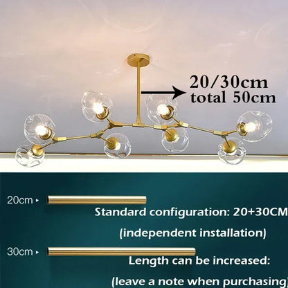 DecorBites™ Glass LED Ceiling Chandelier for Kitchen Dining Living Room