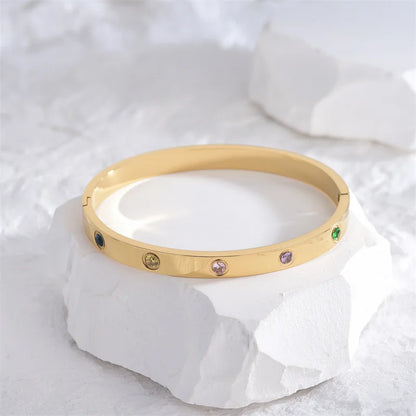 New Design Gold Color Zircon and Cross Nut Nail Bracelet Gold & Bangle